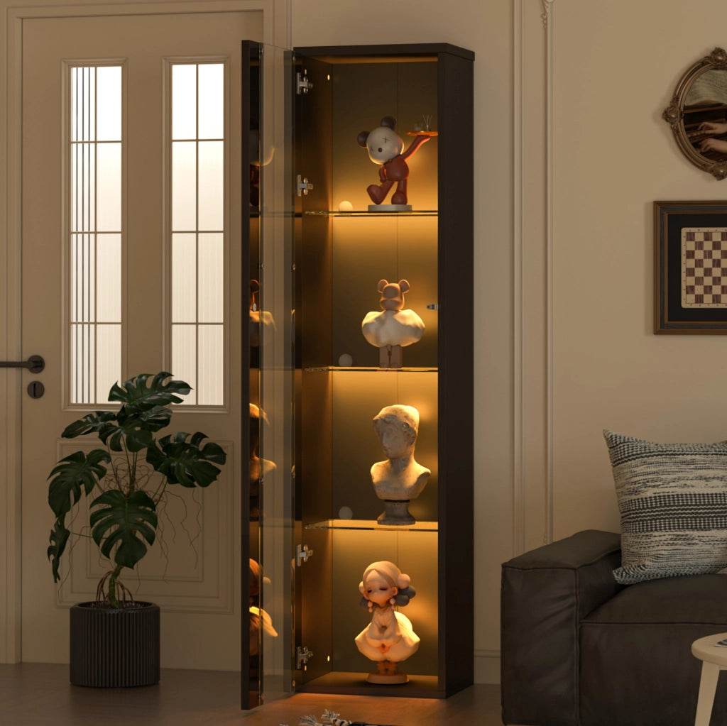 Vetrina espositiva 40 x 29 x 170 cm; 4 livelli; LED multicolore; nera