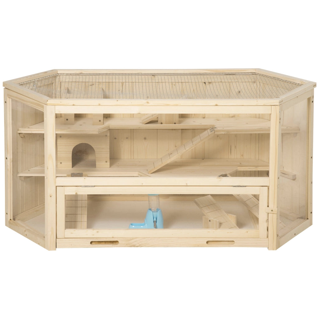 Gabbia per Criceti 3 Piani ¨C Xylo ¨C 115x60x55 cm Effetto Legno Naturale