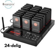 Sistema di Allarme P30 - Professionale - Set da 24 pezzi - Senza Fili - Ricarica Rapida - Flash/Trillare/Suono - Portata fino a 500m - Ristoranti - Bar - Segnalatore - Pager - Radiowalkie