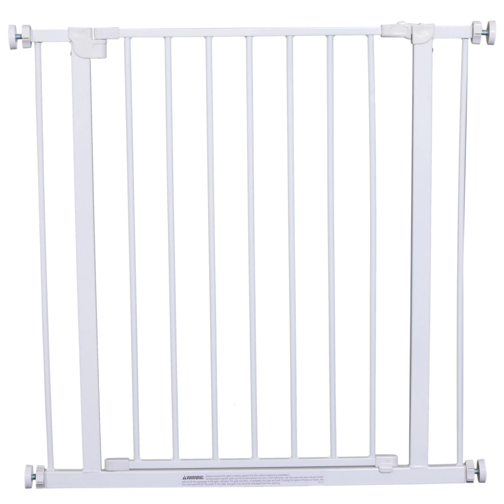 EasyComfort Cancelletto di Sicurezza per Animali Allargabile Facile Installazione con Supporti a Pressione Acciaio Resistente con una Finitura Verniciata a Polvere Bianco 76x76-82cm