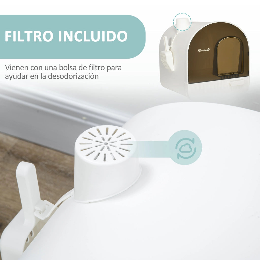 Casetta per Gatti Chiusa con Cassetto Estraibile ¨C Zephmum ¨C 43x44x47 Bianco