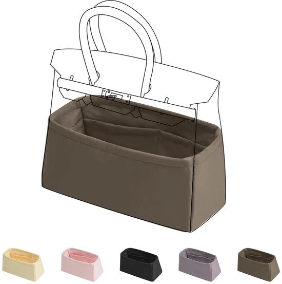 Organizzatore di Tas per Borse Birkin 20/25/30/35/40/45/50 (Color Etoupe Grigio, Modello BK40)