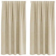 Tende Oscuranti | Tende Blackout 2 pz Crema 140 x 175 cm Velluto
