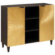 Mobile laterale con lo scaffale Nero e Oro 90 x 33,5 x 75 cm 4017856