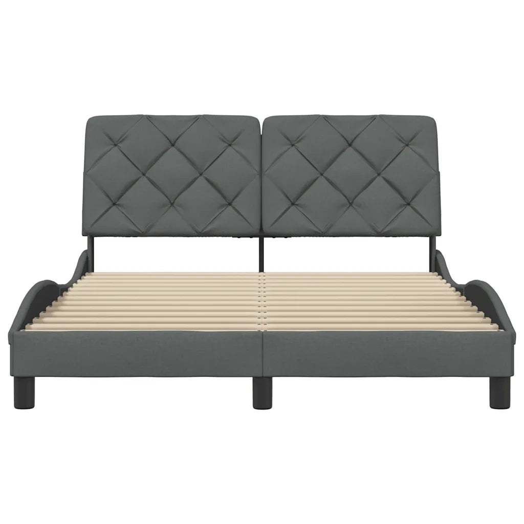 vidaXL Giroletto senza Materasso Grigio Scuro 140x190 cm Tessuto