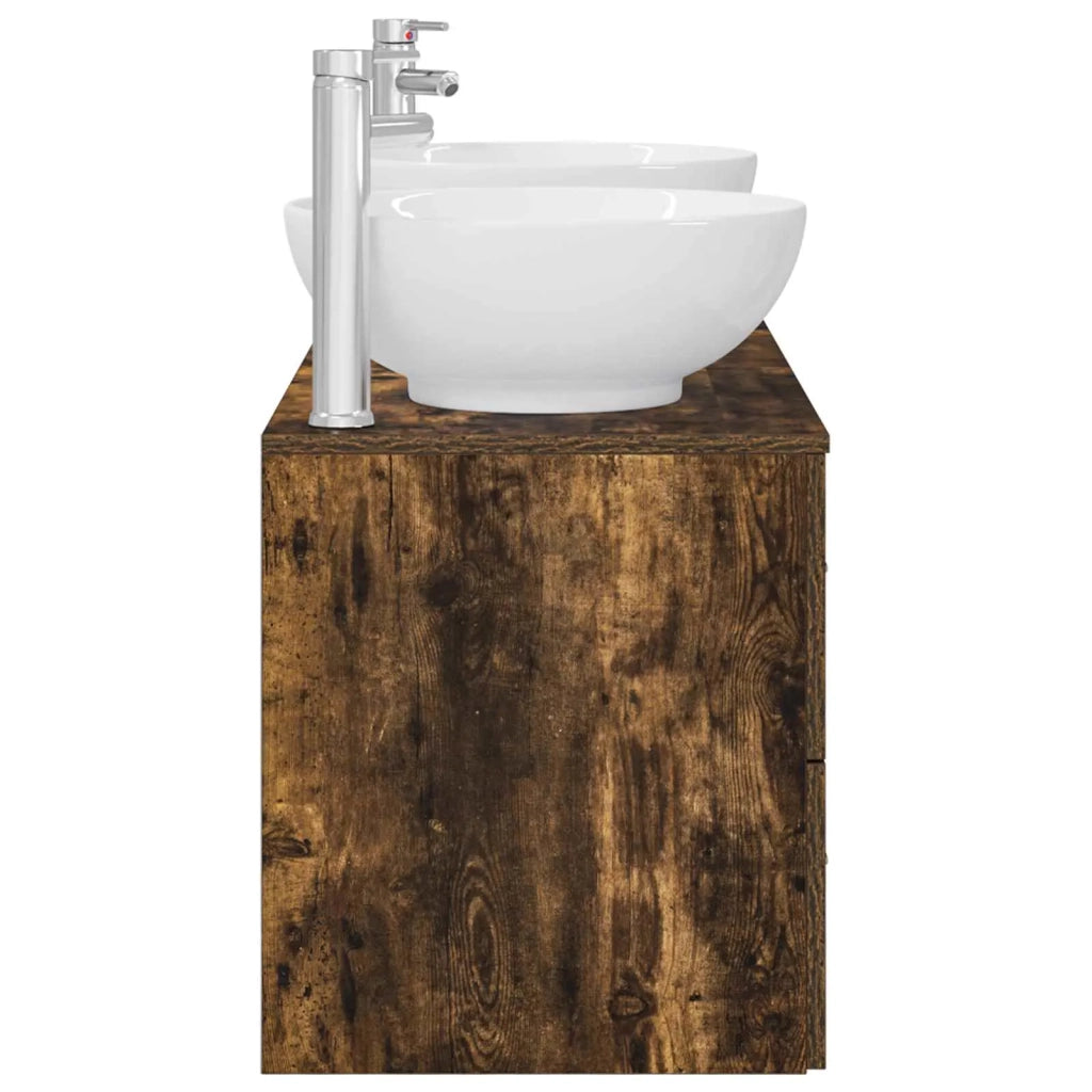 Set di mobili per il bagno 3 pz Rovere Fumo 49,5 x 44,5 x 65 cm 3405911
