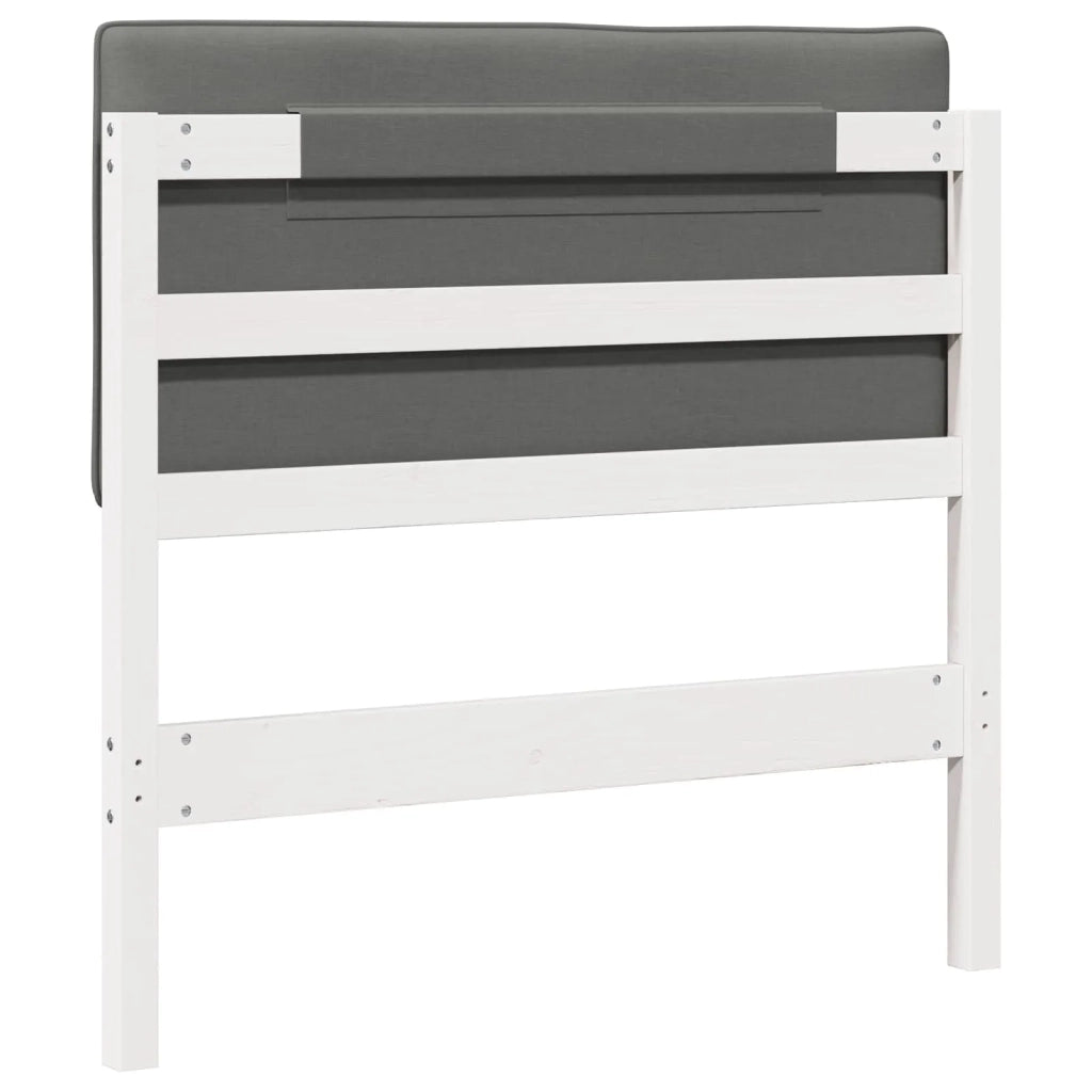 Testiera imbottita Bianco e grigio chiaro 100 cm Pino massello 880197