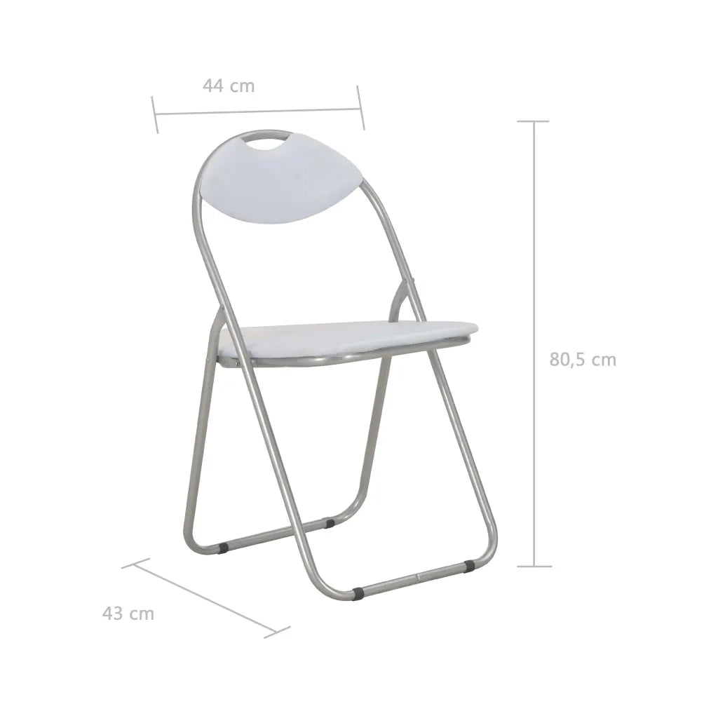 Sedie da Pranzo Pieghevoli 6 pz Bianche in Similpelle 284409