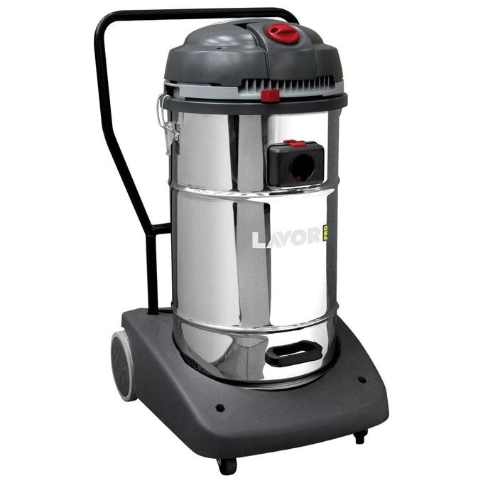 Lavor 265IF Windy Aspirapolvere Aspiraliquidi Professionale Bidone 65 L 2400 W Fusto Inox Doppio Motore By-pass