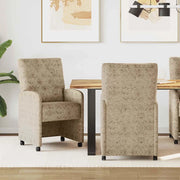 Sedie da Pranzo con Ruote 2 pcs Grigio chiaro 58 x 67 x 97 cm