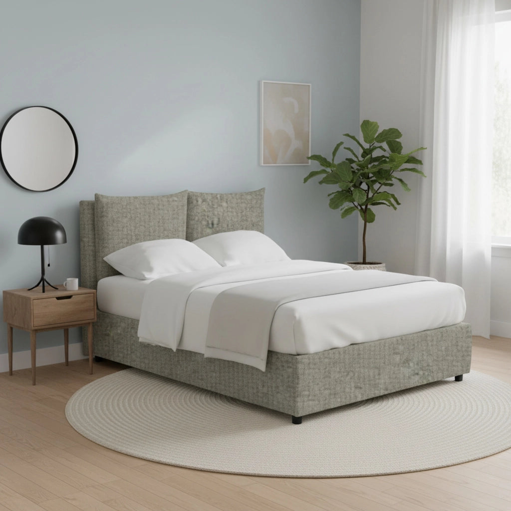 Penrith, Letto Singolo Sfoderabile Made in Italy, Grigio