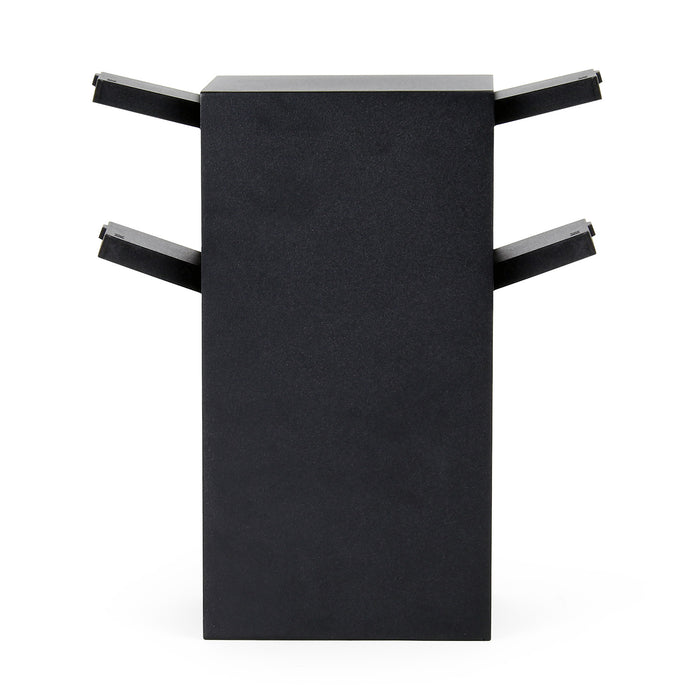 Presa multipla da giardino nera in acciaio con protezione IP44 Colonna a 4 prese per esterno