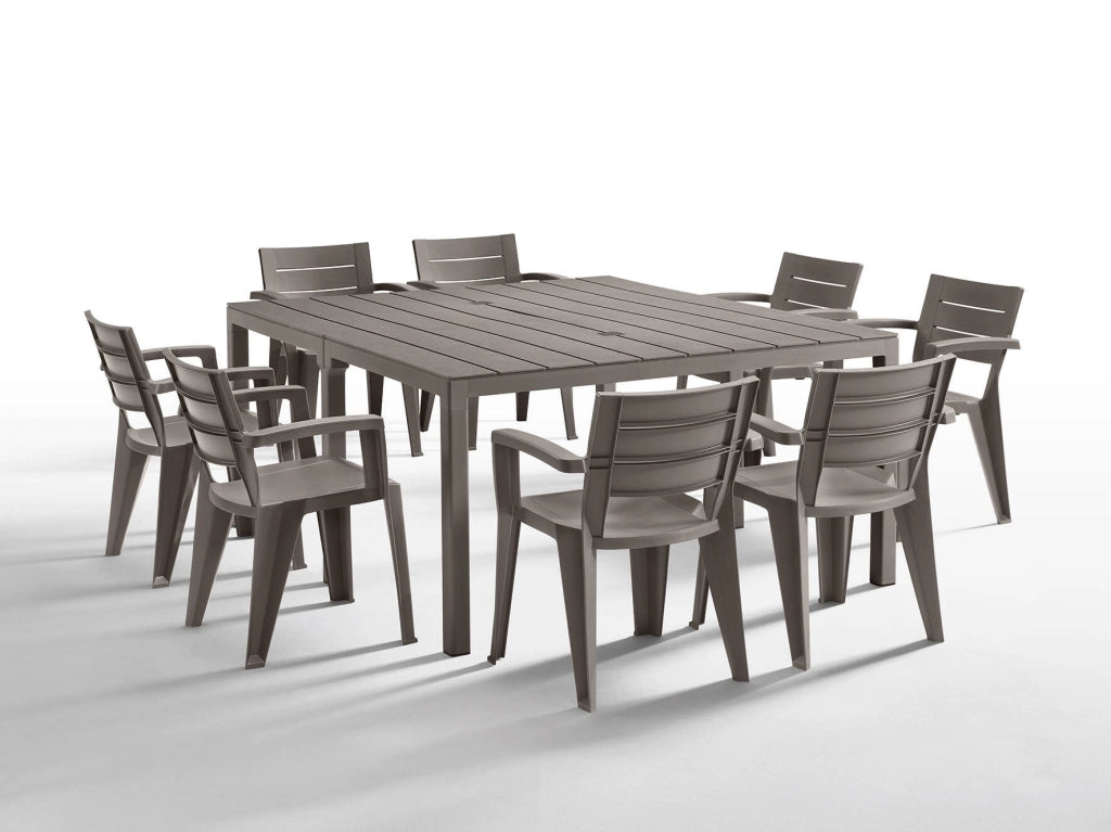 Campana, Tavolo da Esterno 12 Posti Made in Italy, 292x86x74h cm Grigio Tortora