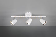 TOULOUSE BARRA 3 SPOTS LED 10,5W 1200lm, 3000K BIANCO SATINATO CON BORDO CROMATO L. 48CM