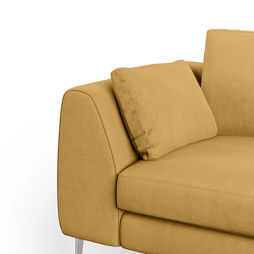 Plano Divano moderno in microfibra tecnica smacchiabile T11 216 cm giallo