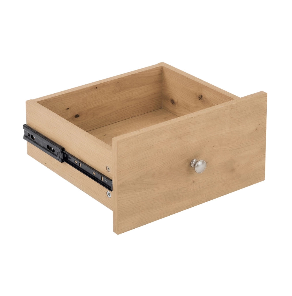 Credenza 120x40x80 cm con 3 cassetti e 2 ante in truciolare naturale