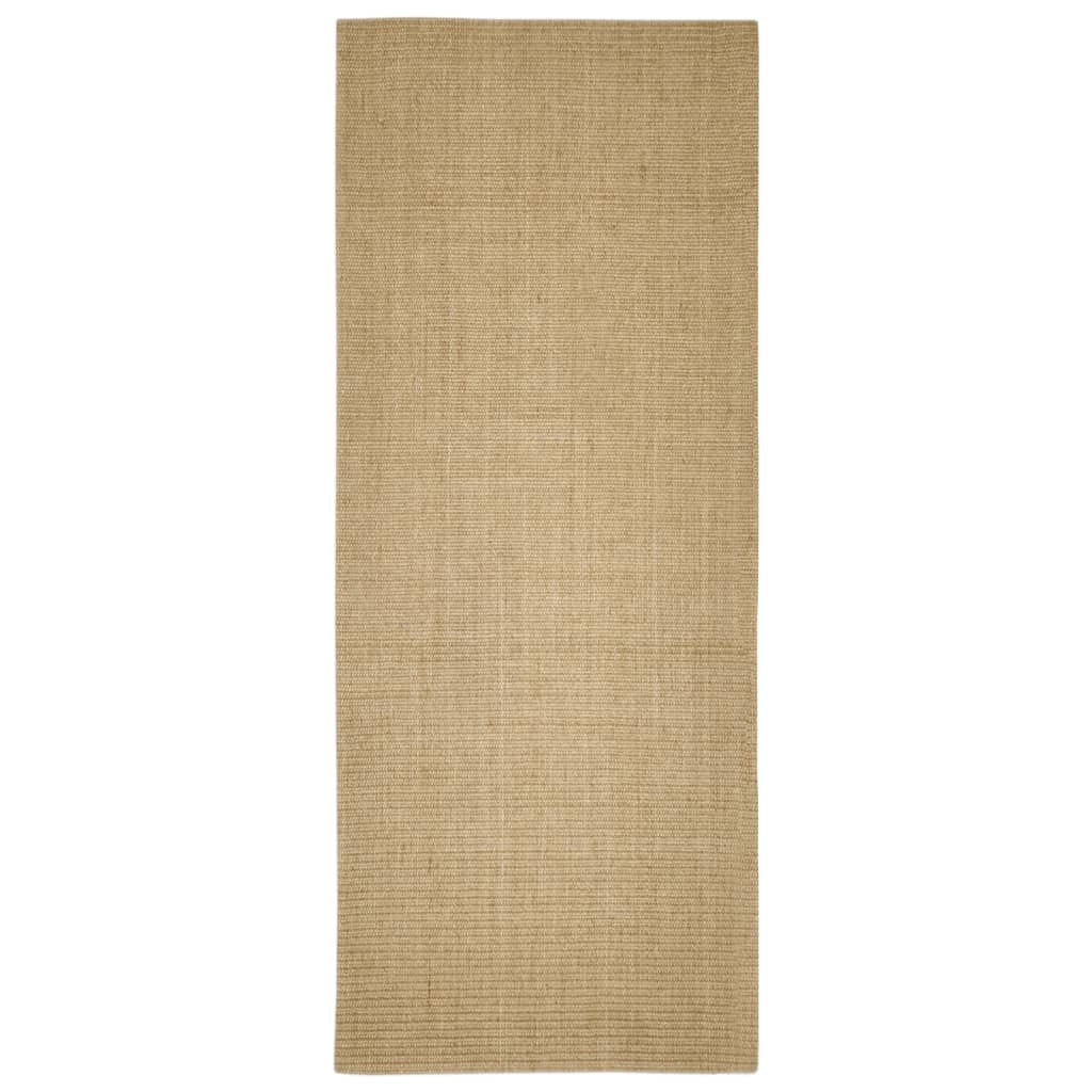 Tappetino tiragraffi in sisal per gatti 100 x 250 cm marrone chiaro 02_0045538