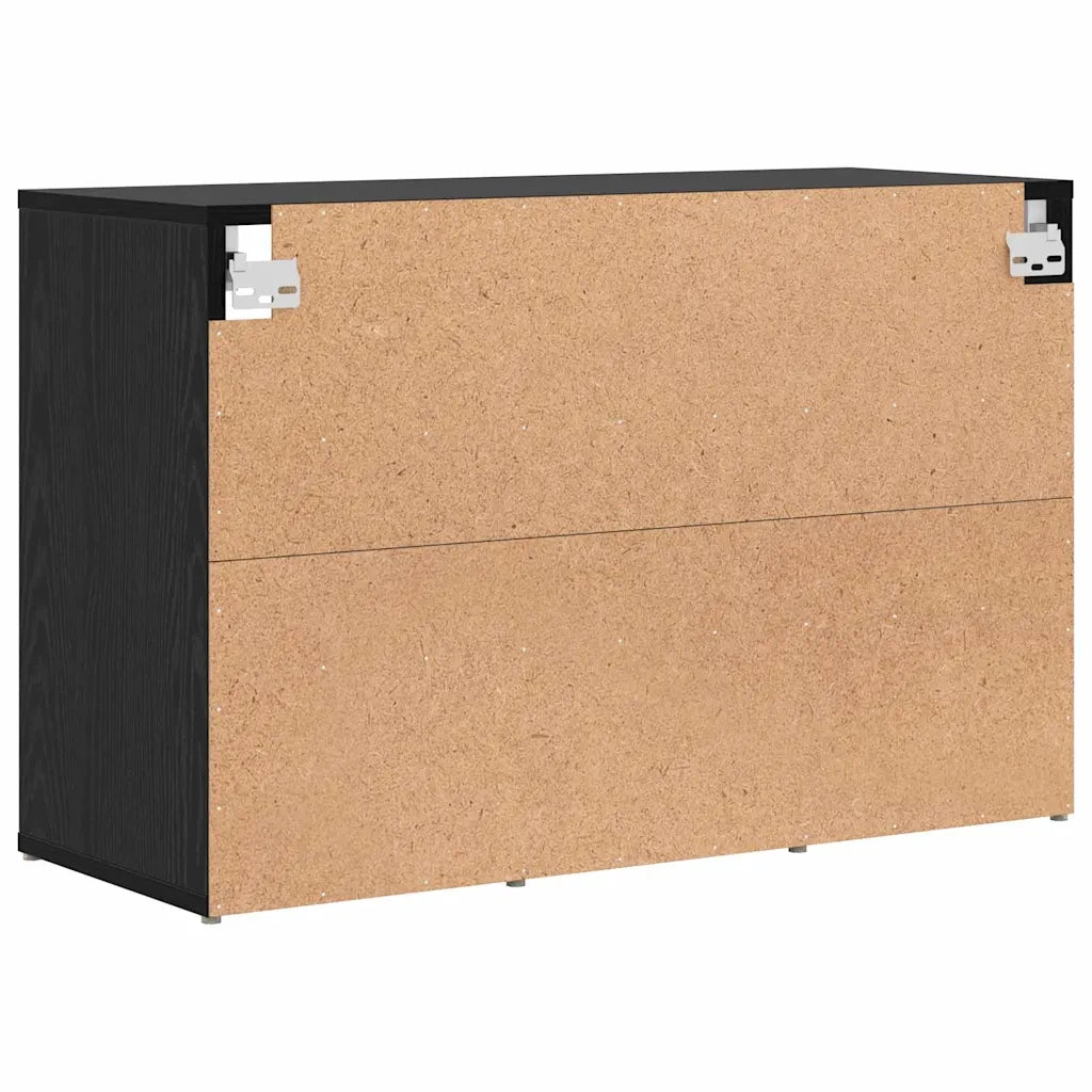 Mobile per scarpe con lo scaffale-Scarpiera Rovere Nero 77,5 x 30 x 51 cm