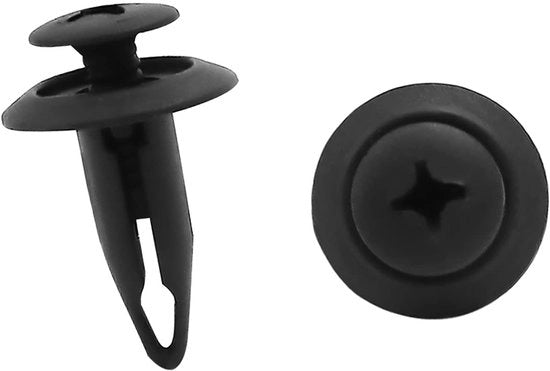 Clip di fissaggio auto 10 pezzi - Clip di fissaggio per auto - Viti auto - Nero - 6 mm - Spatola per clip di fissaggio