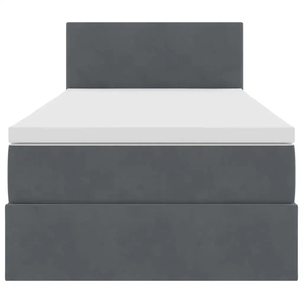 Letto con contenitore e LED Grigio scuro 100 x 200 cm Velluto 3371314