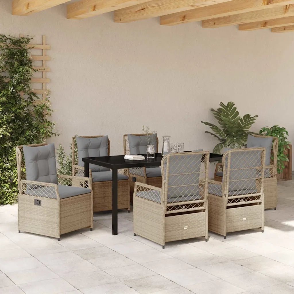 Set da Pranzo per Giardino 7 pcs Beige e Grigio Chiaro 3381006