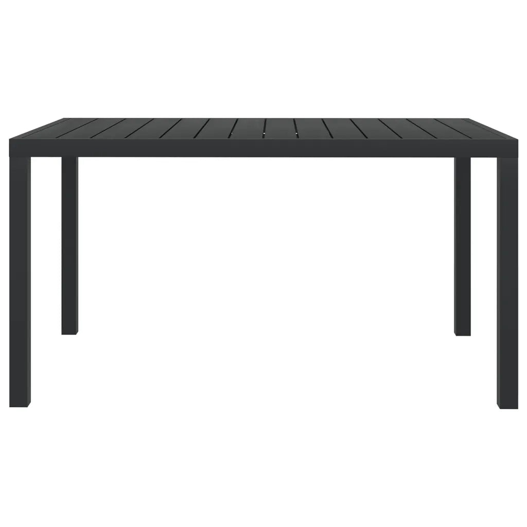 Tavolo da Giardino Nero 150x90x74 cm in Alluminio e WPC 42791