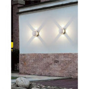 Trade Shop - Applique Muro A Sfera 4 Fasci Di Luce Esterno Bianco Luce 3000k 6000k 4000k Es58 - -bianco Naturale      -