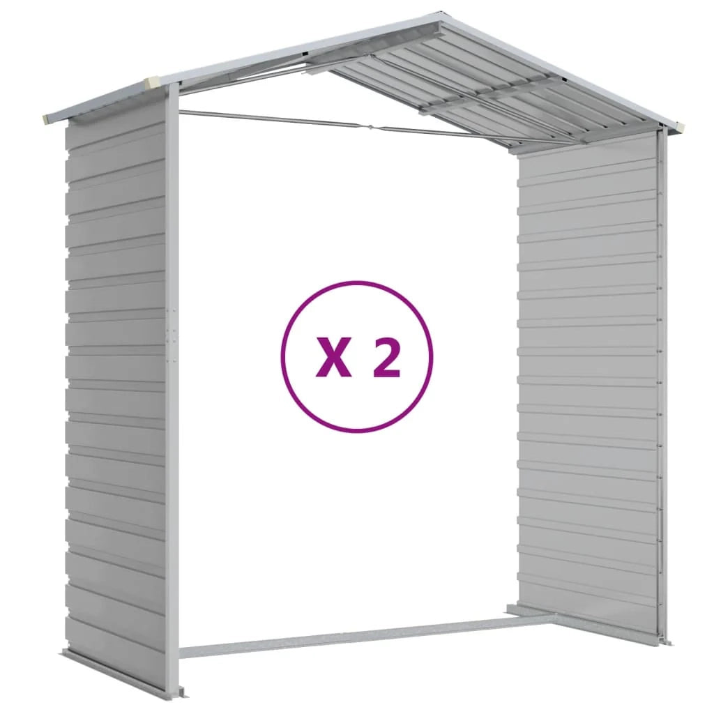 Casetta da giardino cabina ripostiglio casetta da esterno robusta casetta per attrezzi colore chiaro 191 x 215 x 198 cm acciaio zincato grigio 02_0022242