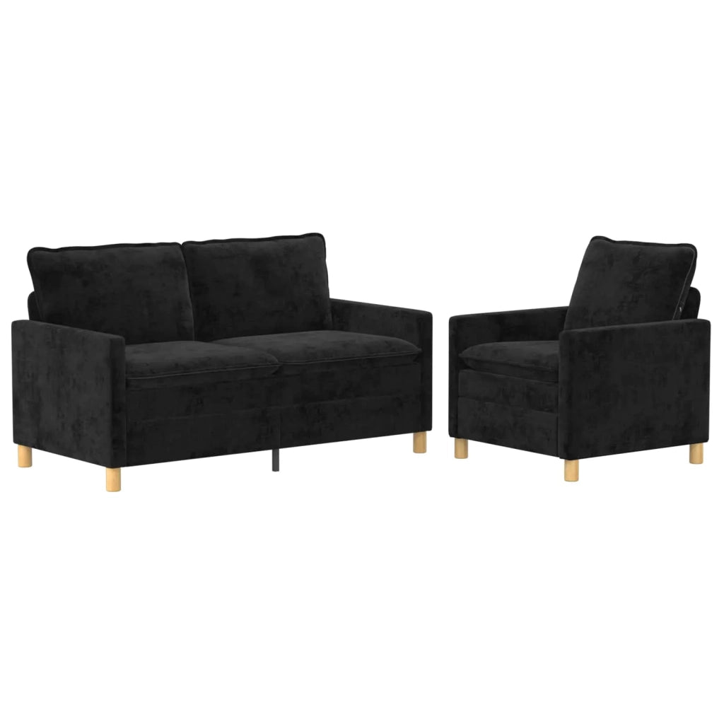 Set di divani 2 pcs Nero Poliestere 3417092
