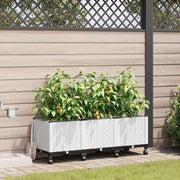 Vaso da Giardino con Irrigazione e Ruote 3 pz Bianco PP 3423085