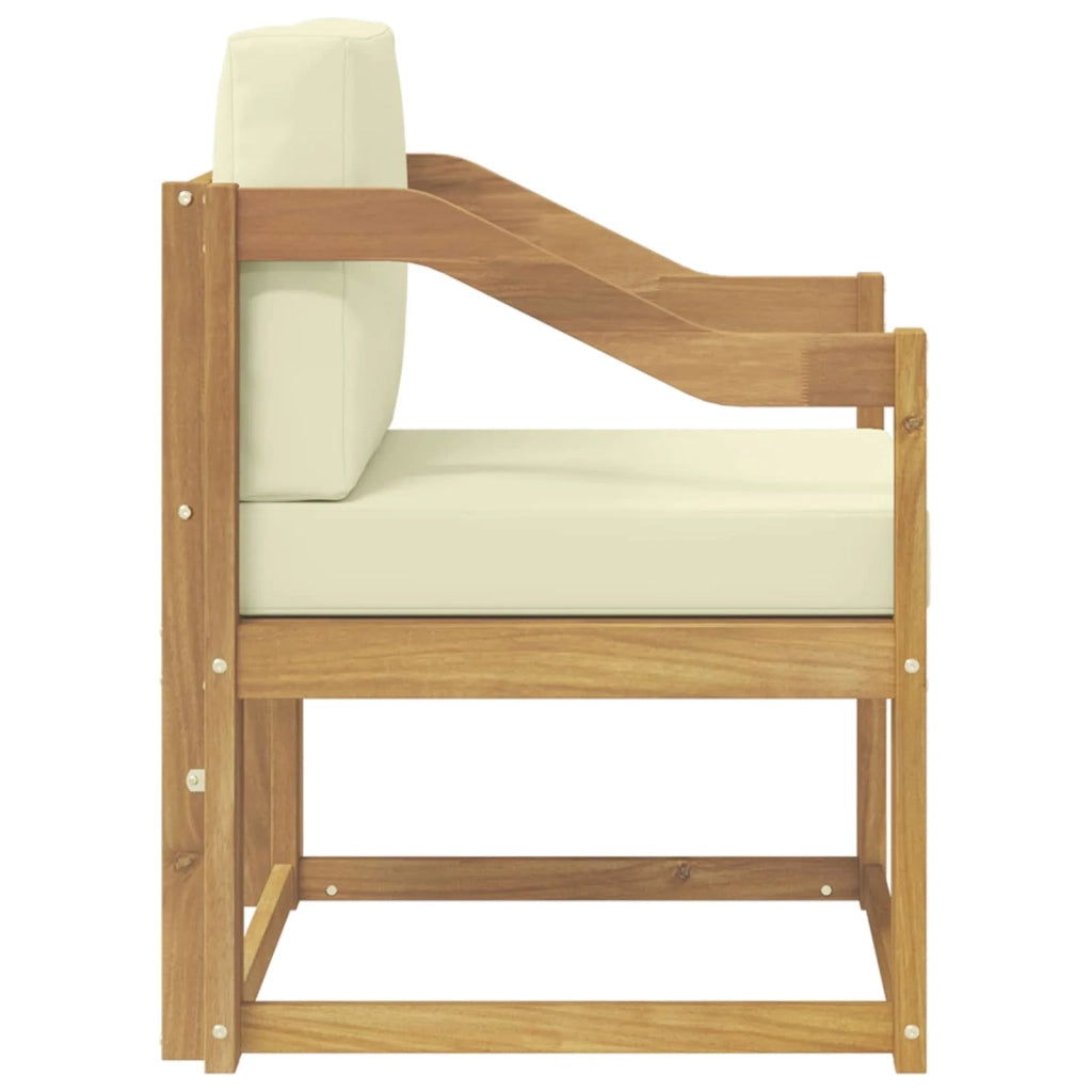 2 Pezzo Set di divani da esterno-Sofa da giardino Poliestere Bianco e Crema 178718