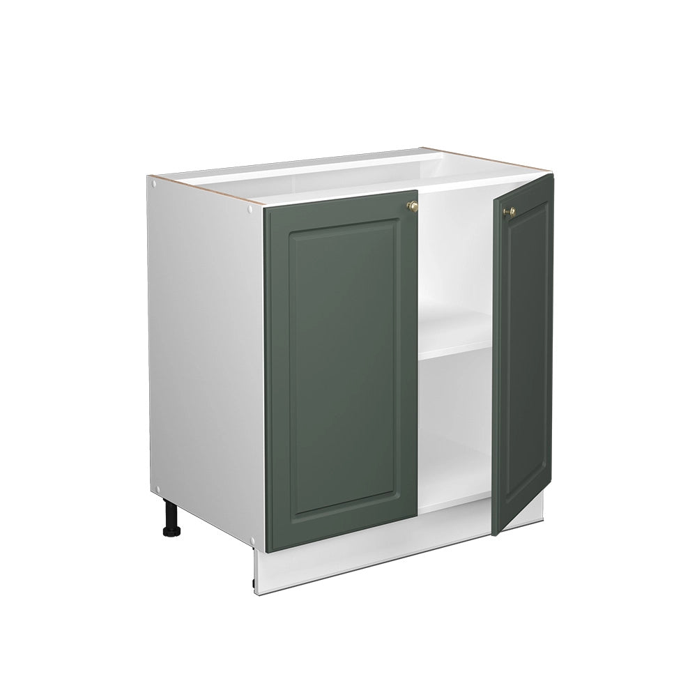 Mobile lavello cucina Fame-Line Verde-oro rustico/Bianco 80 cm con ripiano, PL Marmo Vicco