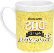 Tazza da Tè XL Motif Prosecco con Disegno Umoristico - 60 cl - Tazza da Tè in Porcellana Gialla | Regalo per Donna - Regalo per Festa