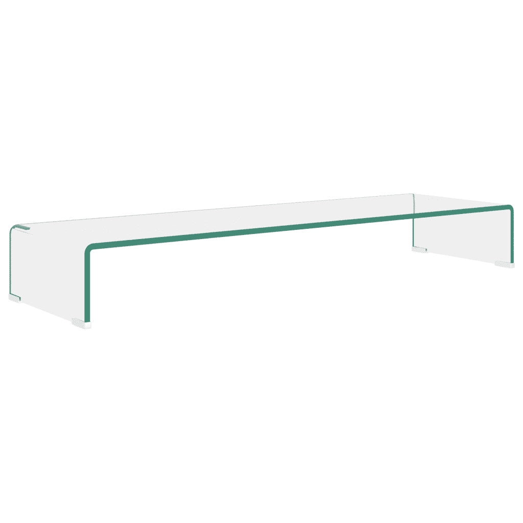 Mobile/Rialzo Porta TV in Vetro-Supporto per TV Trasparente 100x30x13 cm