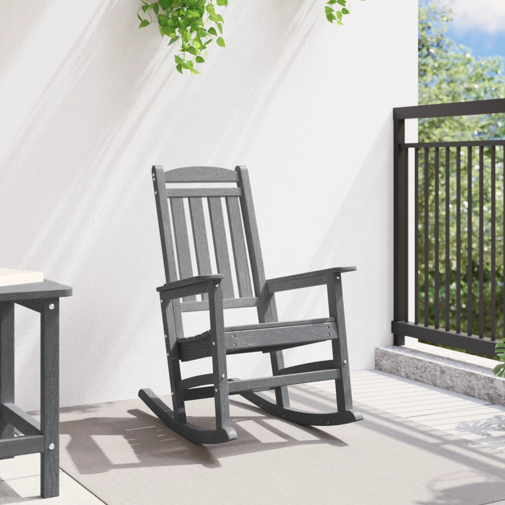 Sedia a Dondolo da Giardino Grigio Chiaro 70x92x108 cm HDPE