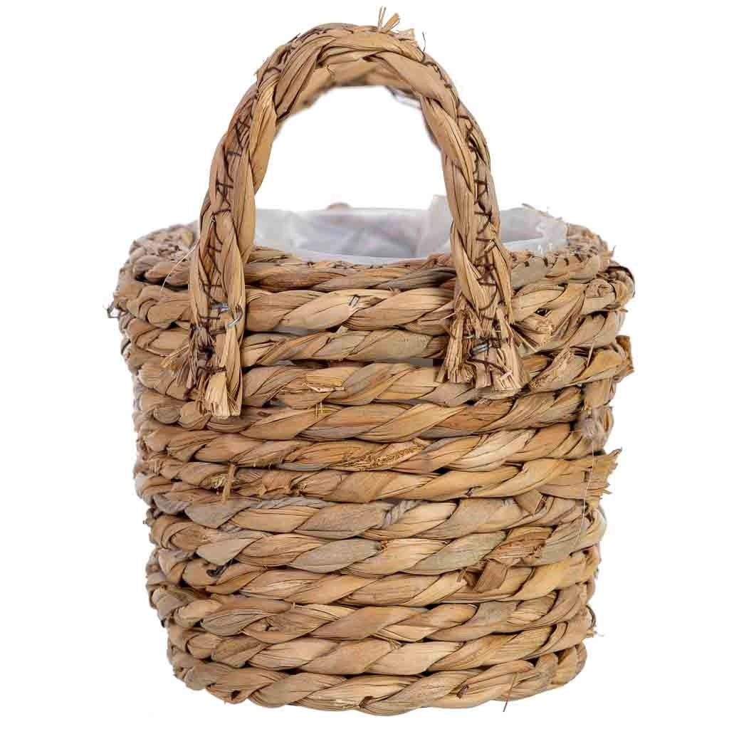 Cesto ovale in corda con manici cm 24x15x12h