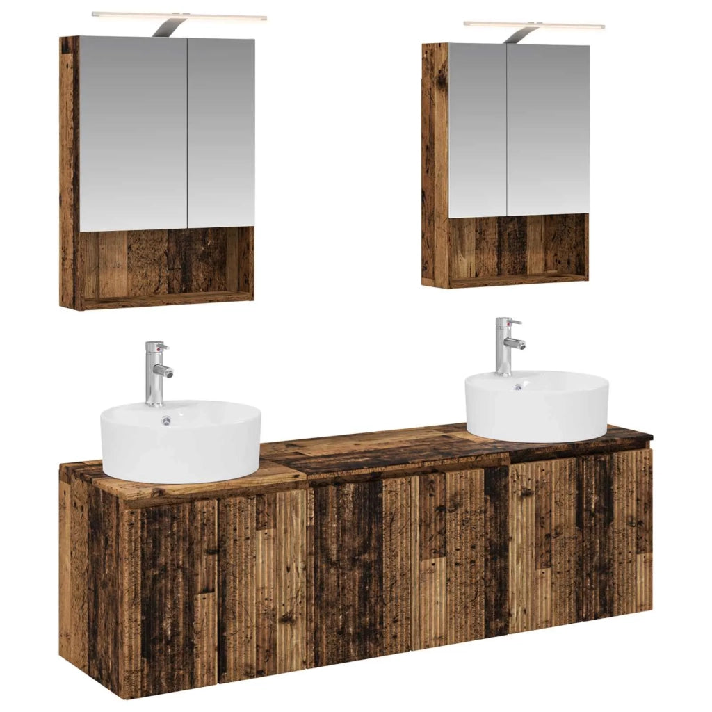 Set di Armadi da Bagno 5 pcs Legno antico Legno ingegnerizzato 3406445