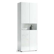Armadio multiuso grande Eridano, Mobile multifunzionale, Mobiletto scarpiera, Guardaroba porta scarpe, Made in Italy, 68x34h180 cm, Bianco lucido
