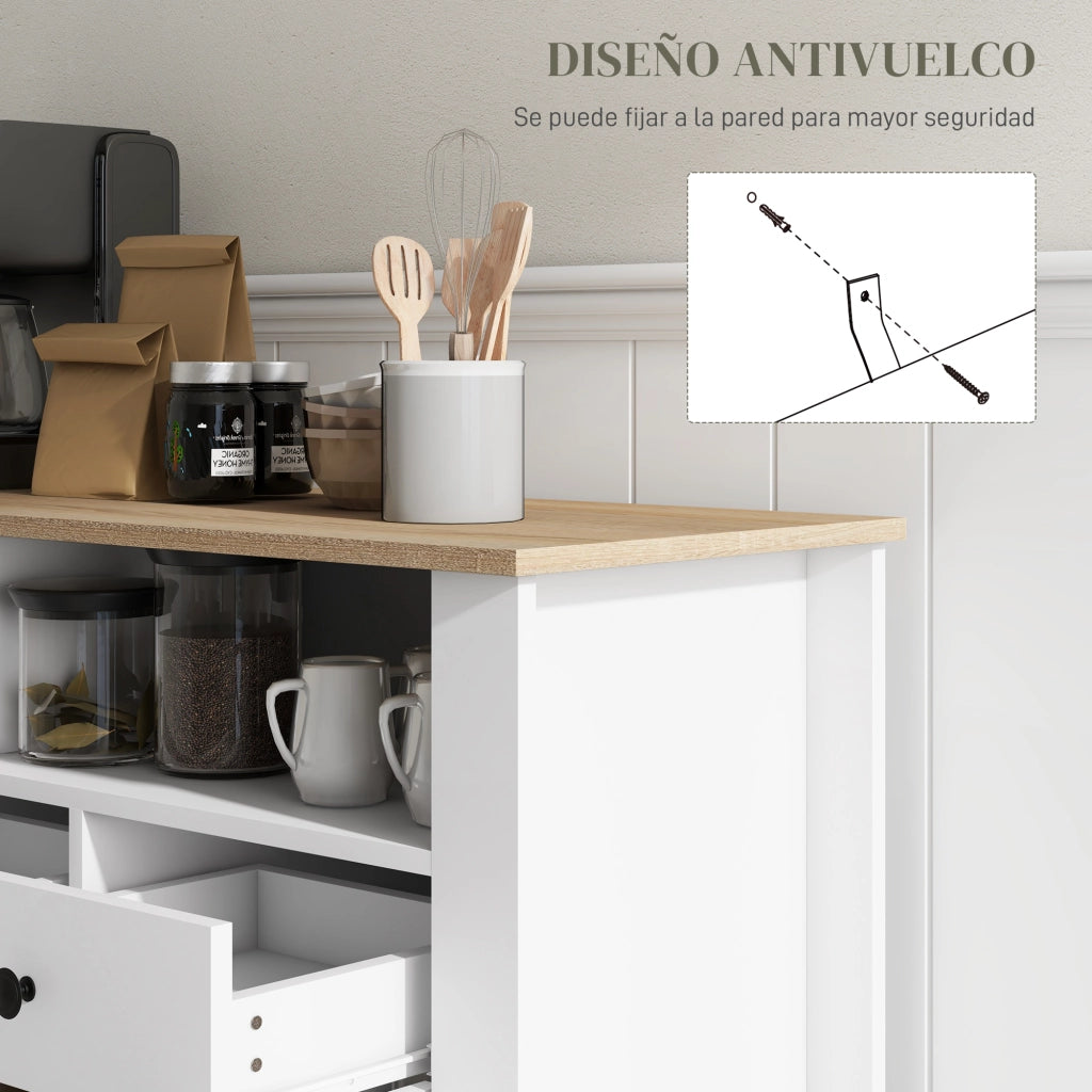 Credenza TV con cassetti ¨C zephmum ¨C 120x38x81,5 cm bianco