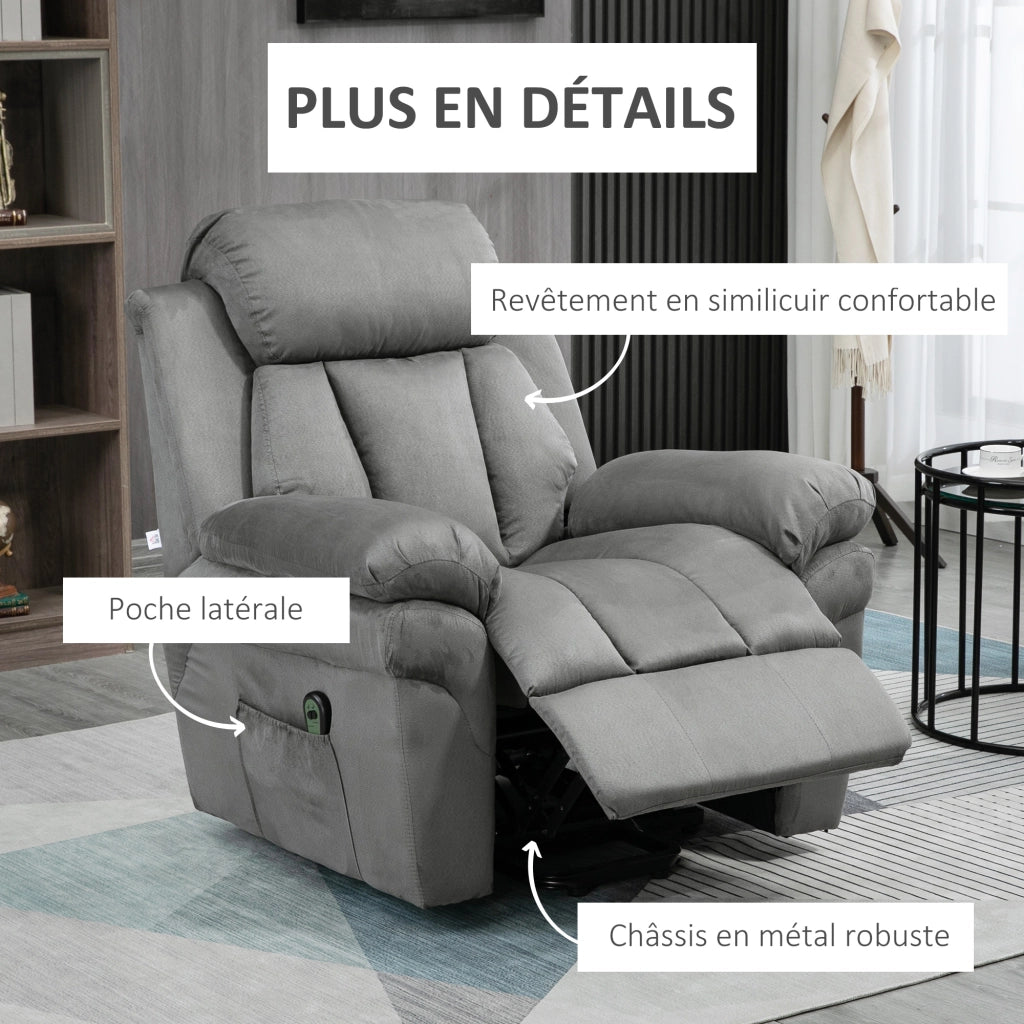 Poltrona relax elettrica alzapersona reclinabile con poggiapiedi ¨C Xylo ¨C grigio