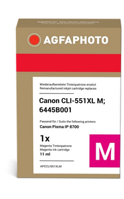 ORIGINAL Agfa Photo Cartuccia d'inchiostro magenta APCCLI551XLM ~970 Seiten 11ml Agfa Photo CLI-551m XL (6445B001)
