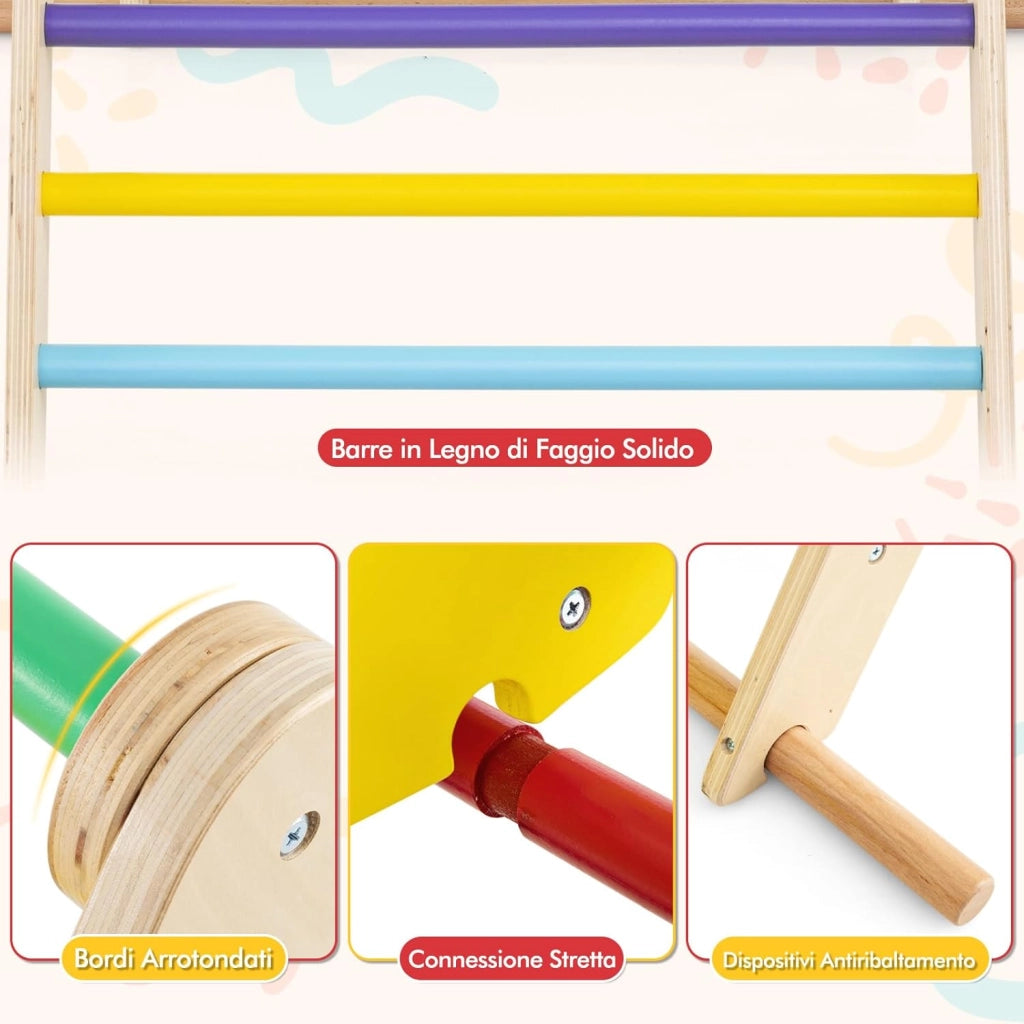 3 in 1 Arrampicata Giocattolo a Triangolo per Bambini, Set di Arrampicata con Rampa di Scivolo e Inclinazione Regolabile, Arrampicatore per Bambini 1 Anno+ (Stile 2 Colorato)