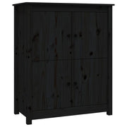 Buffet credenza cassettiera armadio mobile contenitore organizer per cucina soggiorno salotto 83 x 41,5 x 100 cm legno massello di pino nero 02_0036141