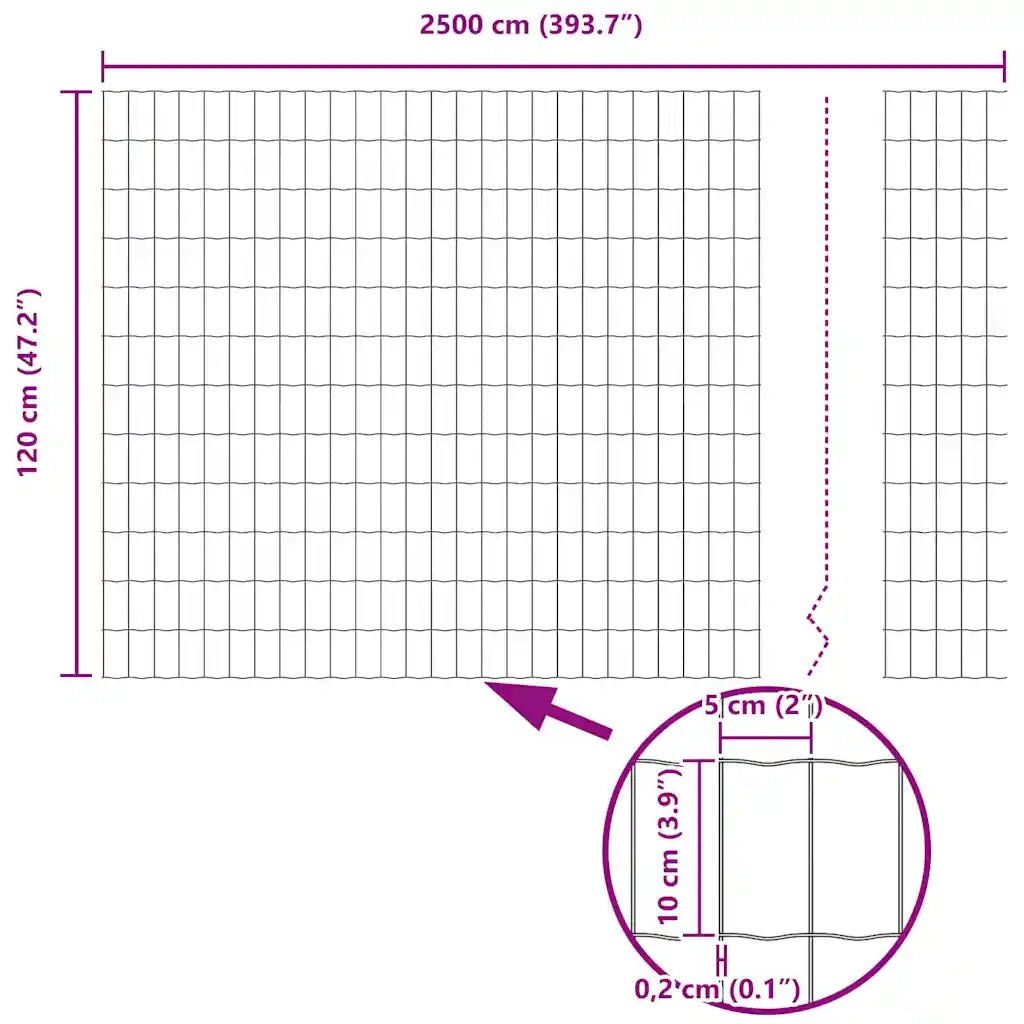 Recinzione Euro 1,2 x 25 m Ferro rivestito in PVC 42004678
