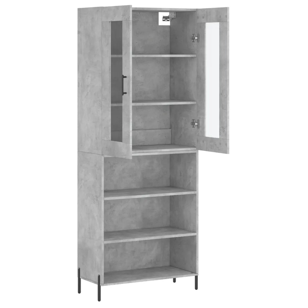Credenza Grigio Cemento 69,5x34x180 cm in Legno Multistrato 3198733