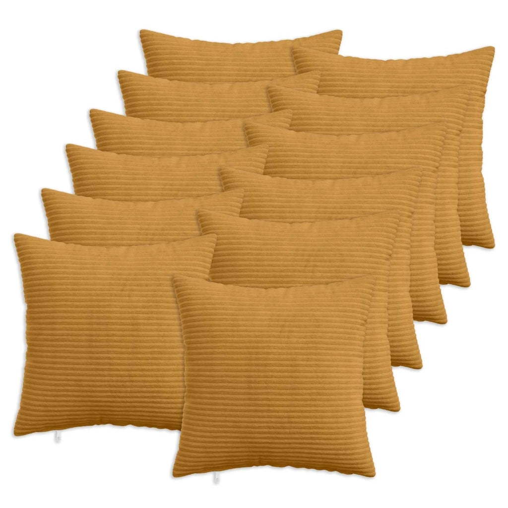 Federa 12 pcs HEERLEN Giallo 50 x 50 cm corduroy 910896