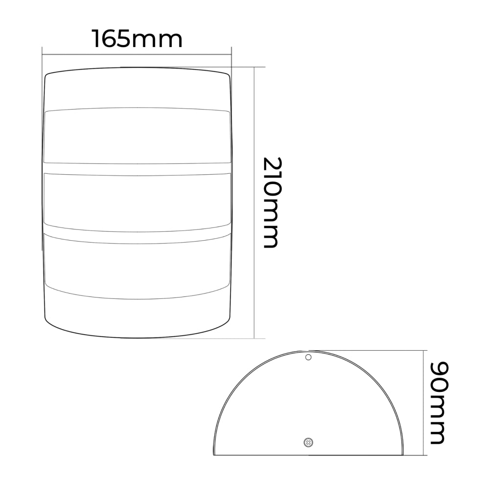 APPLIQUE PER ESTERNO E27 SEMICILINDRICA IN ACCIAIO E PVC - LAMAPADA DA PARETE DESIGN MODERNO E RESISTENTE