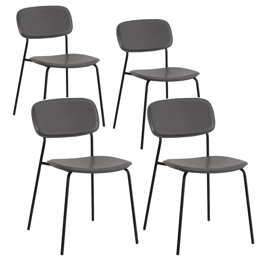Set 4 Sedie 56,5x49x80,5 cm in PVC Hani Grigie