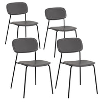 Set 4 Sedie 56,5x49x80,5 cm in PVC Hani Grigie