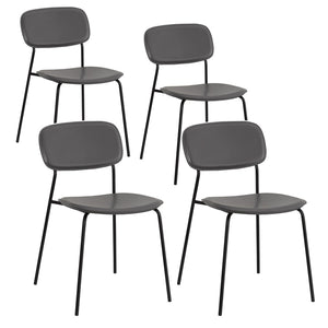 Set 4 Sedie 56,5x49x80,5 cm in PVC Hani Grigie